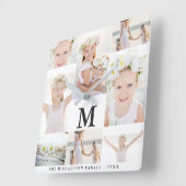 De klassieke Collage van de Foto met Monogram en Vierkante Klok (Hoek)