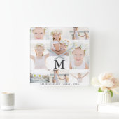 De klassieke Collage van de Foto met Monogram en Vierkante Klok (Huis)