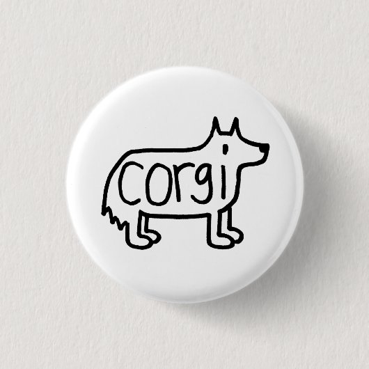 de klassieke corgi-toets ronde button 3,2 cm (Voorkant)