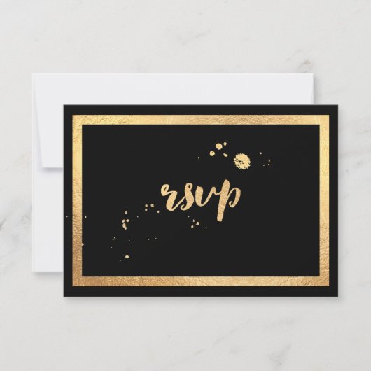 De Klassieke Faux Gold/DIY Kleur van PixDezines RSVP Kaartje (Voorkant)