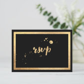 De Klassieke Faux Gold/DIY Kleur van PixDezines RSVP Kaartje (Staand voorkant)