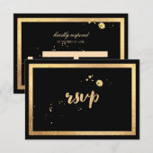 De Klassieke Faux Gold/DIY Kleur van PixDezines RSVP Kaartje (Voorkant / Achterkant)