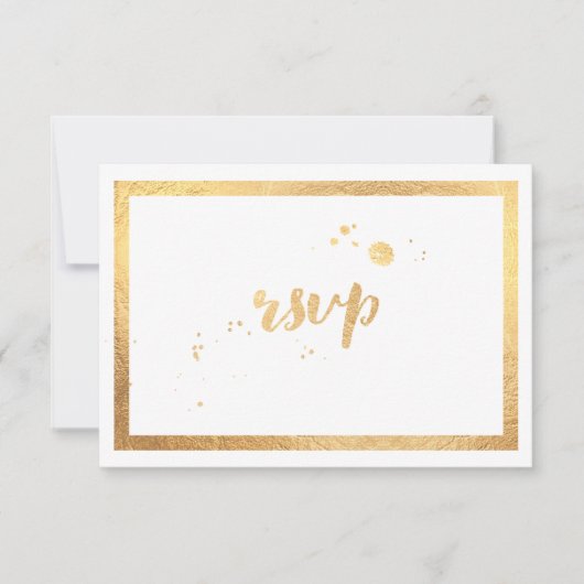 De Klassieke Faux Gold/DIY Kleur van PixDezines RSVP Kaartje (Voorkant)