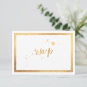 De Klassieke Faux Gold/DIY Kleur van PixDezines RSVP Kaartje (Staand voorkant)