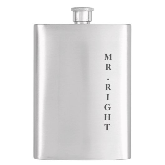 De klassieke fles van Mr. Right Groom Heupfles (Voorkant)