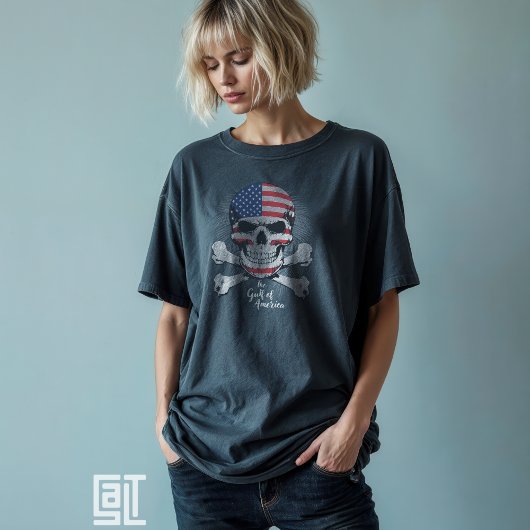 De klassieke Golf van Amerika Skull and Crossbones T-shirt