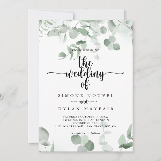 De klassieke groene Eucalyptus gebladerte van brui Kaart (Voorkant)