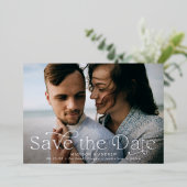 De klassieke Horizontaal Foto van Elegance sparen Folie Uitnodiging (Staand Voorkant)