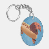 De klassieke hotdog sleutelhanger (Voorkant Links)