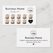 De klassieke Illustratie van de Drink van de Koffi Klantenkaartje (Voorkant / Achterkant)