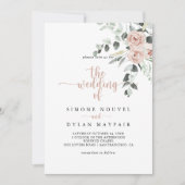 De klassieke mosterdroze roze bloemen van kaart (Voorkant)