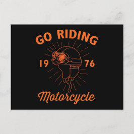 De klassieke motorfietser Rider Helmet Briefkaart