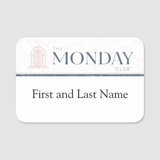 De klassieke naam van de Maandag Club Naamplaatje (Voorkant)