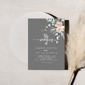De klassieke roze roze grauwe bruine bruiloft van kaart