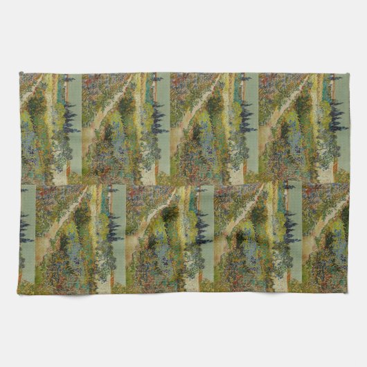 De klassieke schildertuin van Van Gogh in Arles Theedoek (Horizontaal)