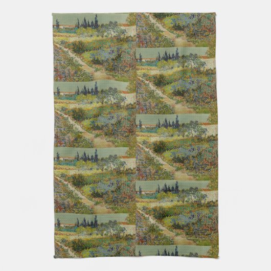 De klassieke schildertuin van Van Gogh in Arles Theedoek (Verticaal)