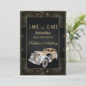 De  Klassieke Stijl van Gatsby sparen de Datum Save The Date (Staand voorkant)