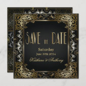 De  Klassieke Stijl van Gatsby sparen de Datum Save The Date (Voorkant / Achterkant)