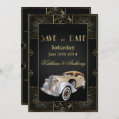 De Klassieke Stijl van Gatsby sparen de Datum Save The Date (Voorkant / Achterkant)