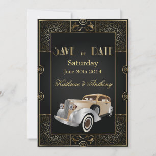 De  Klassieke Stijl van Gatsby sparen de Datum Save The Date