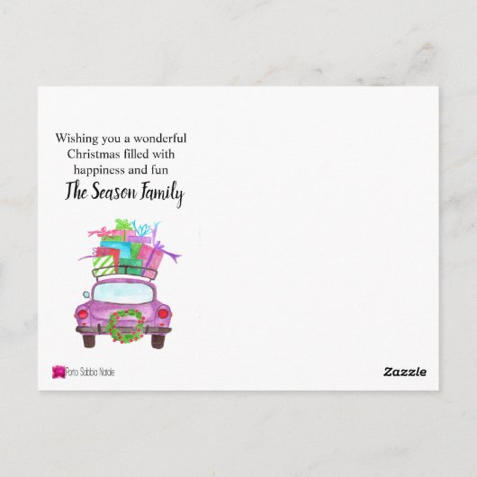 De klassieke Waterverf van de auto van het seizoen Briefkaart (Achterkant)