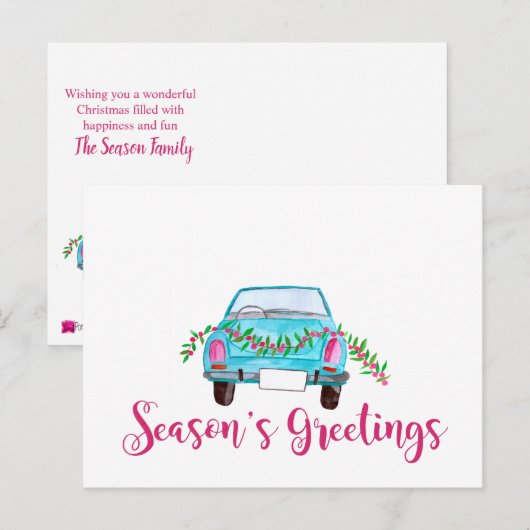 De klassieke Waterverf van de auto van het seizoen Briefkaart (Voorkant / Achterkant)