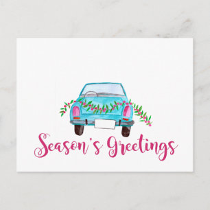 De klassieke Waterverf van de auto van het seizoen Briefkaart
