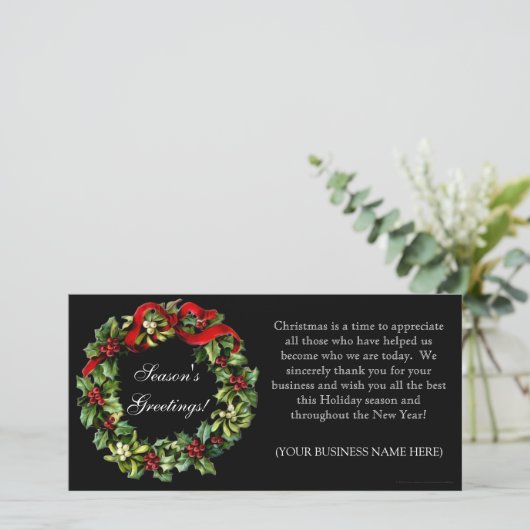 De klassieke Zwarte Kroon van de Hulst stempelde Feestdagenkaart (Staand voorkant)