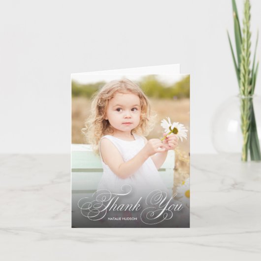 De klassieke Zwarte van het Manuscript Swirly met Bedankkaart (Voorkant)