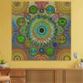 De klauwen van Brachyura symbolische mandala kunst Canvas Afdruk (Insitu (Woonkamer))