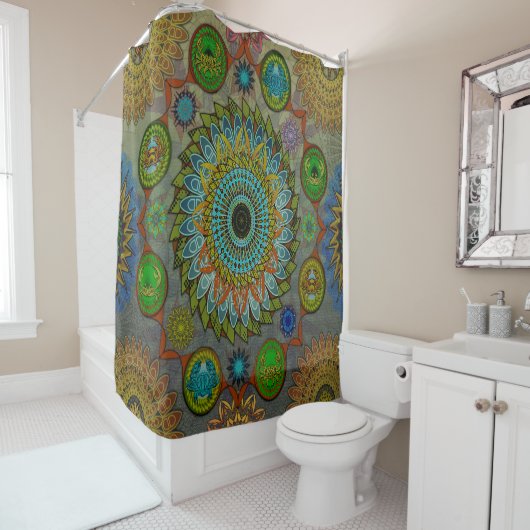 De klauwen van Brachyura symbolische mandala kunst Douchegordijn (In situ)