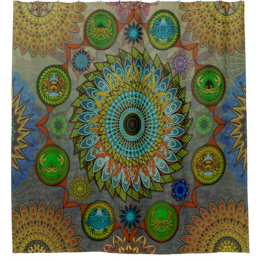 De klauwen van Brachyura symbolische mandala kunst Douchegordijn (Voorkant)