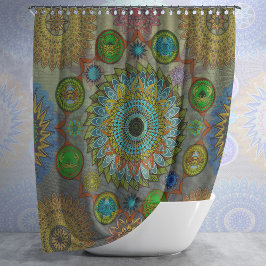 De klauwen van Brachyura symbolische mandala kunst Douchegordijn