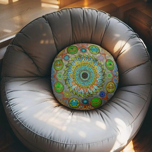De klauwen van Brachyura symbolische mandala kunst Rond Kussen