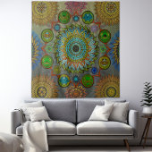 De klauwen van Brachyura symbolische mandala kunst Wandkleed