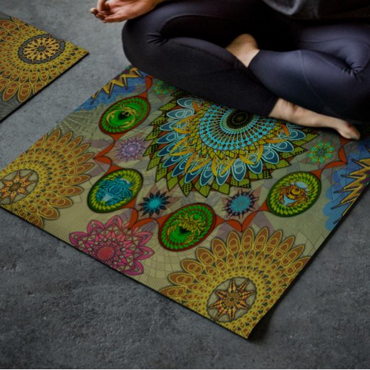 De klauwen van Brachyura symbolische mandala kunst Yogamat