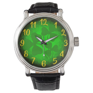 De klaver van de Irish coffee/groene klaver, groen Horloge