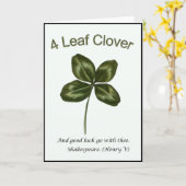 De Klaver ~William Shakespeare ~ van de Klaver ~ Kaart (Gele Bloem)