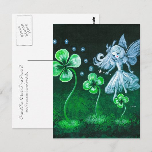 De klaverfee van april briefkaart (Voorkant / Achterkant)