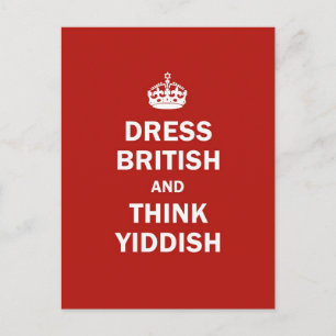De kleding Britten en denkt Jiddisch Briefkaart
