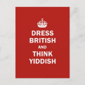 De kleding Britten en denkt Jiddisch Briefkaart (Voorkant)
