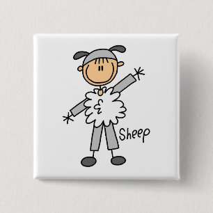 De Kleding van schapen op T-shirts en Giften Vierkante Button 5,1 Cm
