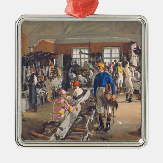 De kleedkamer van de Jockeys bij Ascot Racecourse Metalen Ornament (Voorkant)