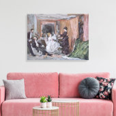 De kleedkamer van Hortense Schneider Canvas Afdruk (Insitu (Woonkamer))