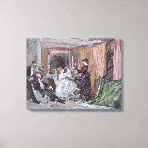 De kleedkamer van Hortense Schneider Canvas Afdruk