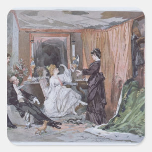 De kleedkamer van Hortense Schneider Vierkante Sticker