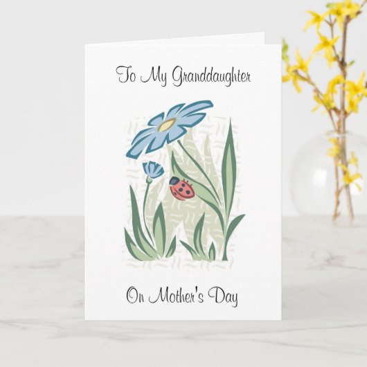 De Kleindochter van het moederdag - Wenskaart Kaart (Gele Bloem)