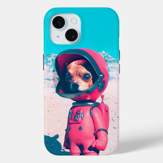 De kleine astronaut hond 3D Art iPhone / iPad hoes (Achterkant)