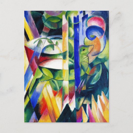 De kleine berggeiten schilderij van Franz Marc Briefkaart (Voorkant)