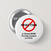 De kleine Bespreking is Verbal SPAM Ronde Button 5,7 Cm (Voorkant /achterkant)